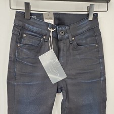 NEW G-STAR RAW 3301 High Rise Skinny Jeans dk Aged W25 L34 Womens Black Blue