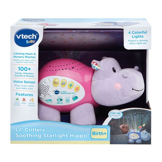 vtech baby lil critters soothing starlight hippo pink