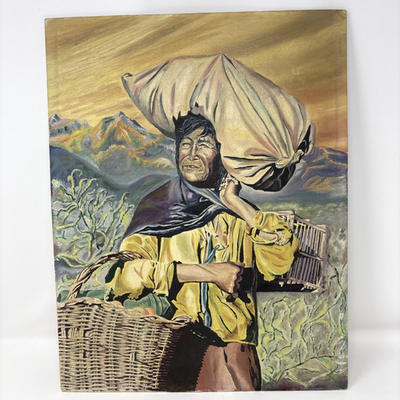 #ad #ad Oil Painting Latin South American Rural Farmer Culture 14x18quot; Andean Laborer $42.97