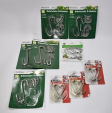 großes EDELSTAHL S-HAKEN KONVOLUT 10cm 6cm 3,5cm Haken Set Rostfrei Sammlung