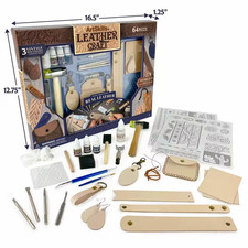Leather Working Kit for Beginners with Leather Tools, Dyes, and Leather Stamps 6