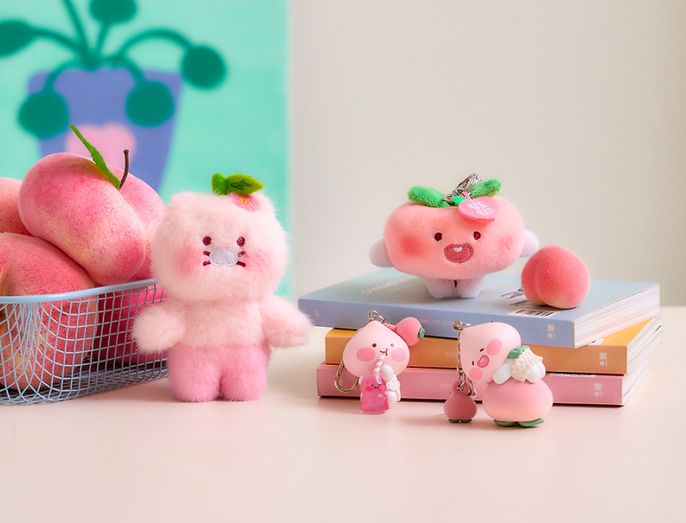 Kakao Friends Apeach Pink Peach Collection Keyring,Charm, Pen