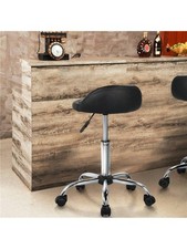 Butterslay Adjustable Rolling Stool PU Leather Salon Tattoo 5 Castors