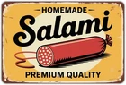 Homemade Salami Tin Metal Signs Home Décor Vintage Sausage Meat Deli Print Aesth