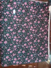 Vintage Peter Pan Black Purple Floral Cotton Fabric 4.5 Yds Prairiecore 60"X162 