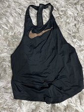 2 x Nike vest tops size XS & S black dri fit mesh Racer Back Tops