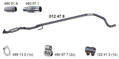 ERNST Abgasrohr 012478 für OPEL CORSA X15 S07 L08 L68 LPG