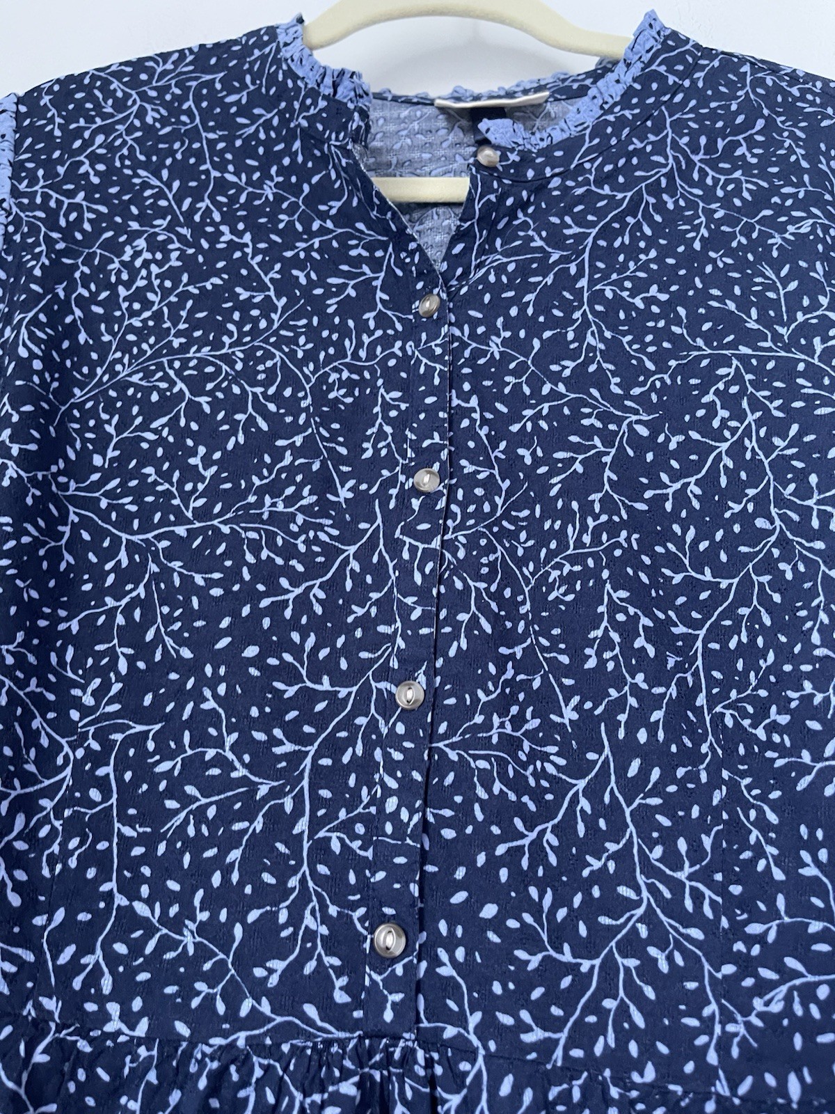 Universal Thread Leaf Print Ballon Long Sleeve Ru… - image 5