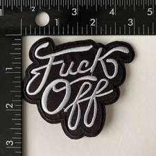 F Off Embroidered Iron On Patch Funny Bold Statement Humor