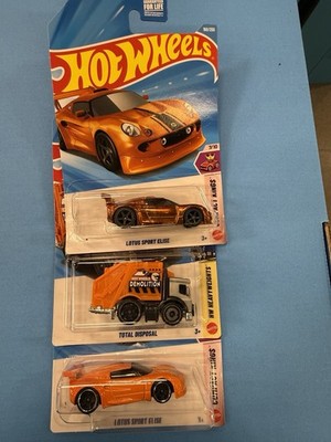 3 x Hot Wheels Lotus Sport Elise H Case TH Mainline & Total Disposal New Mint