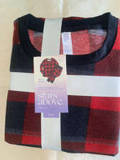 Ladies STARS ABOVE 2 CT PJ Thermal Set RED PLAID Size M NEW 12.5