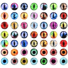 20mm Dragon Eyes, 100 Pcs Round Glass Eyes Animals Crochet Eyes, Mixed Color