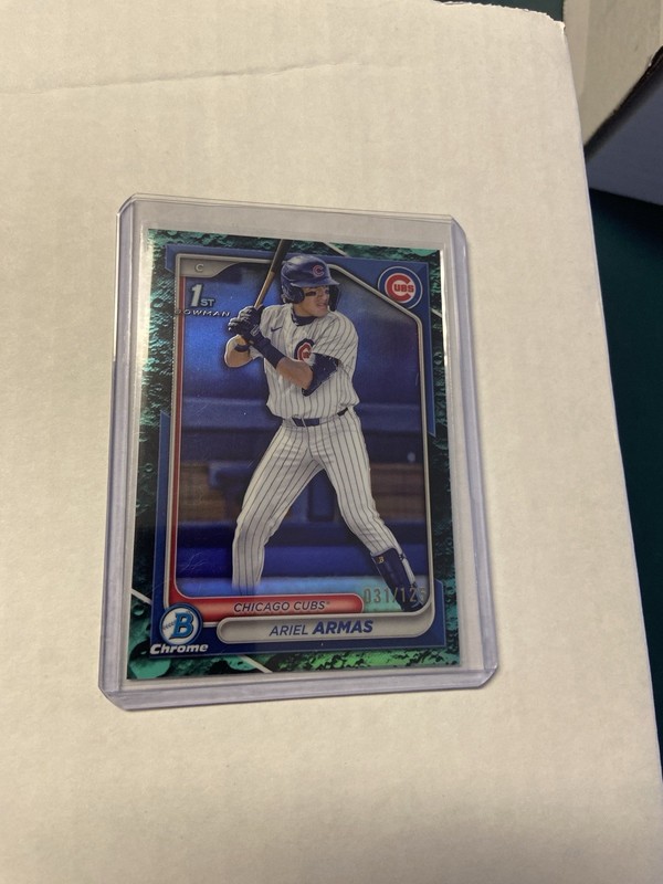 2024 Bowman Draft Chrome Aqua Lunar Refractor 31/125 Ariel Armas #BDC-109