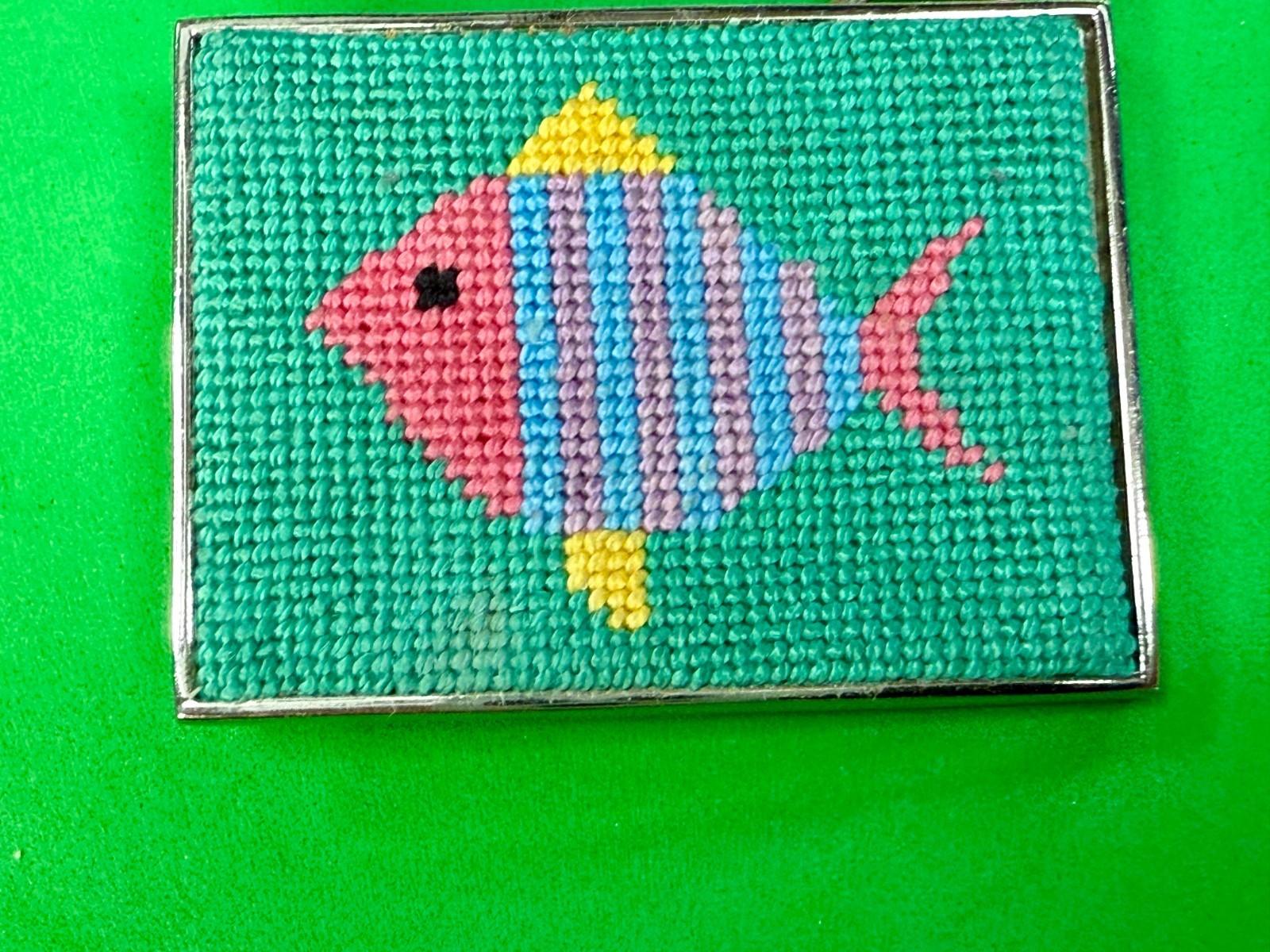 Goldfish Geometric Pattern Multi-Color Needlepoin… - image 19