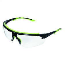 Sellstrom Safety Glasses - XP410 Series - Clear Lens - Black/Green Frame - Sta-