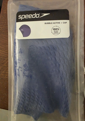 Speedo Bubble Active + Cap Schwimmkappe blau