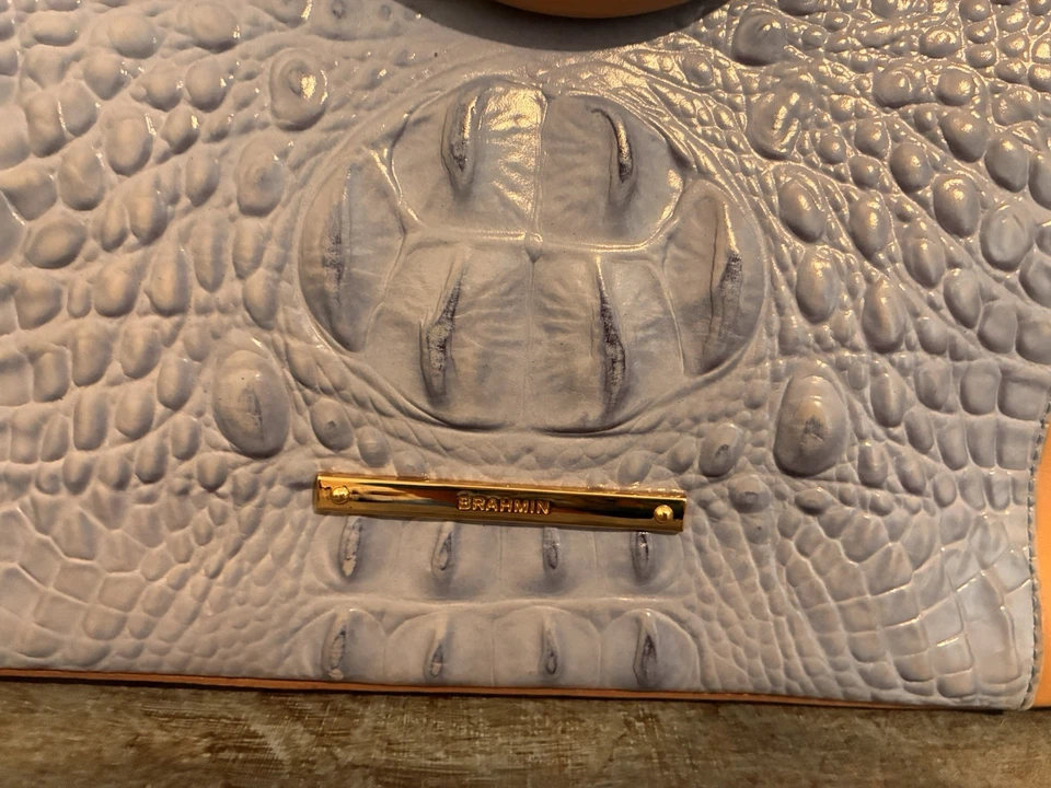 👜Satchel Brahmin Grande Duxbury em Periwinkle e Aço Fontainebleau - Imagem 4 de 4