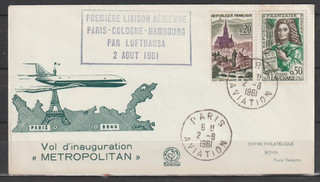 Lufthansa Erstflug Paris Köln LH 145 am 2.8.1961