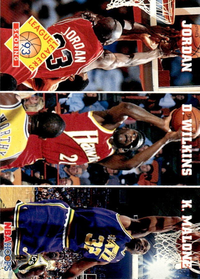 1993 HOOPS MICHAEL JORDAN 283 DOMINIQUE WILKINS KARL MALONE BULLS HAWKS JAZZ