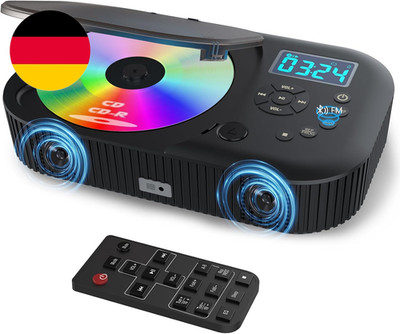 MONODEAL CD Player Tragbar Bluetooth Mit Zwei Stereo Lautsprechern Und Radio, Wi