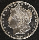 1884 CC $1 GSA MORGAN SILVER DOLLAR NGC MS 63 DPL-DEEP MIRROR PROOFLIKE-BOX+COA-