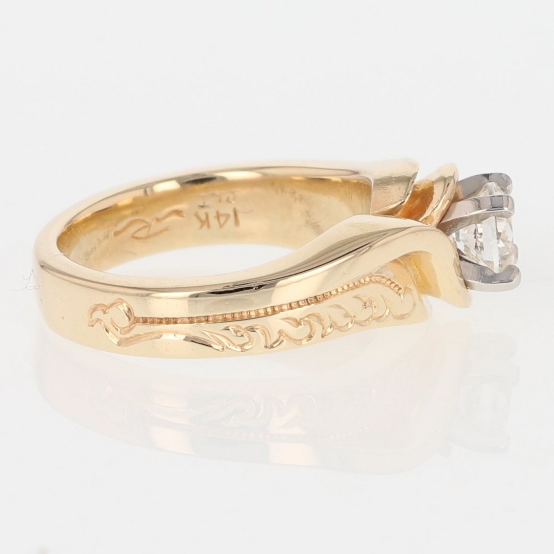 .42ct Round Diamond Solitaire Patterned Engagemen… - image 4