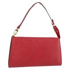 LOUIS VUITTON Epi Pochette Accessoires Pouch Red M52947 LV Auth 181376