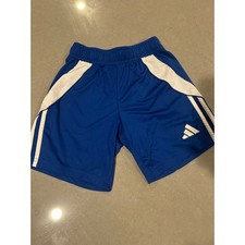 Adidas Kids Blue White Athletic Shorts Climalite Size 9 10