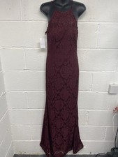 Betsy & Adam Burgundy Jewel Occasion/Prom Full Length Dress New Size XS.PWM