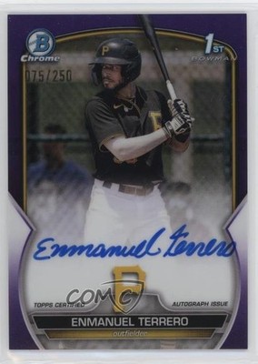2023 Bowman Chrome Prospect Purple Refractor 75/250 Enmanuel Terrero Auto 10no