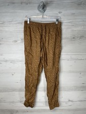 Nicole Miller New York Pants Womens Small Brown Lyocell Jogger Animal Print