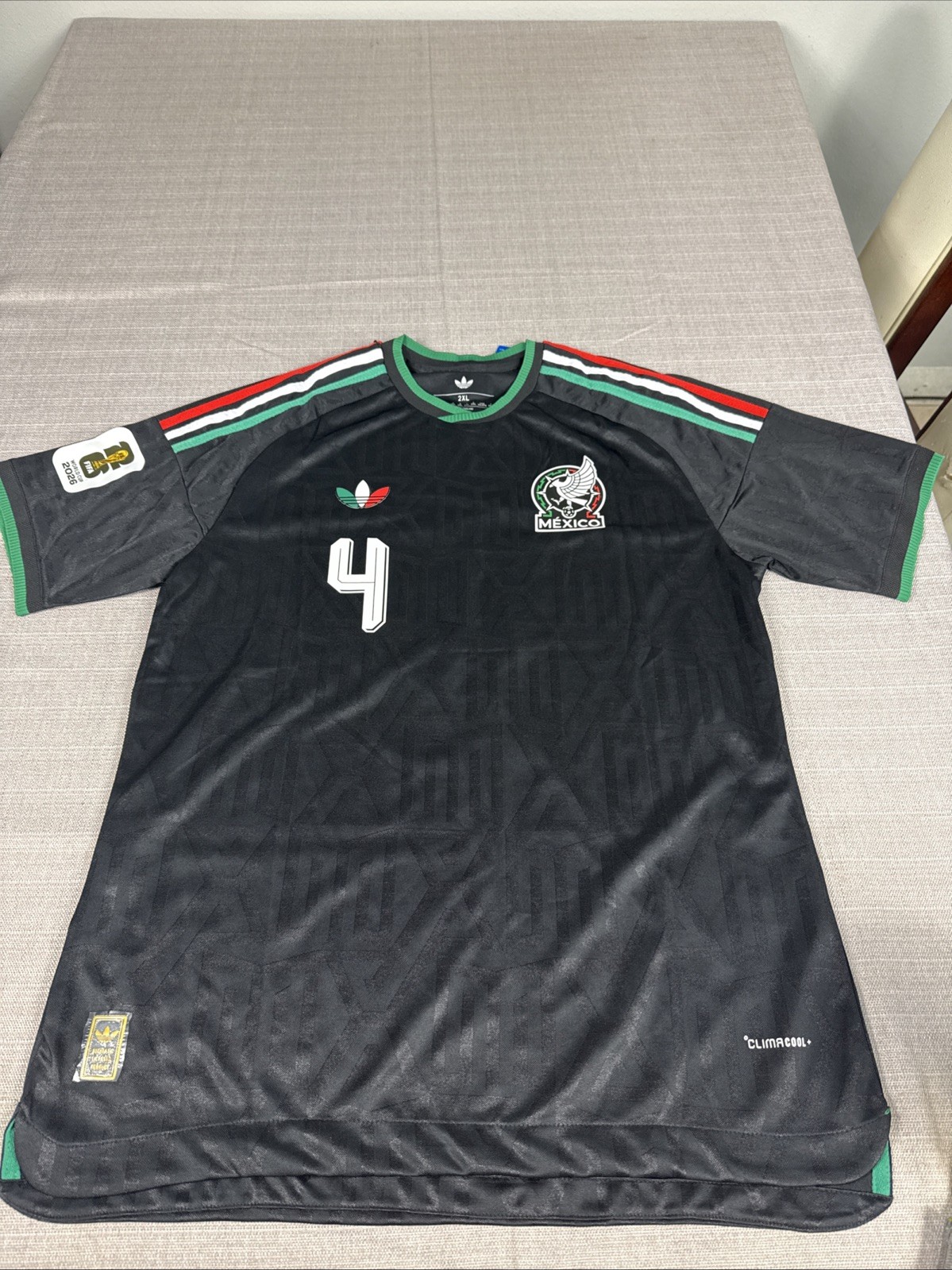 Adidas Mexico 2026 Third Kit #4 Raul G Size 2XL Black NWT