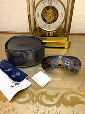 Alexander McQueen Men’s Aviator Sunglasses Black Metal Frame Gray Tinted Lens