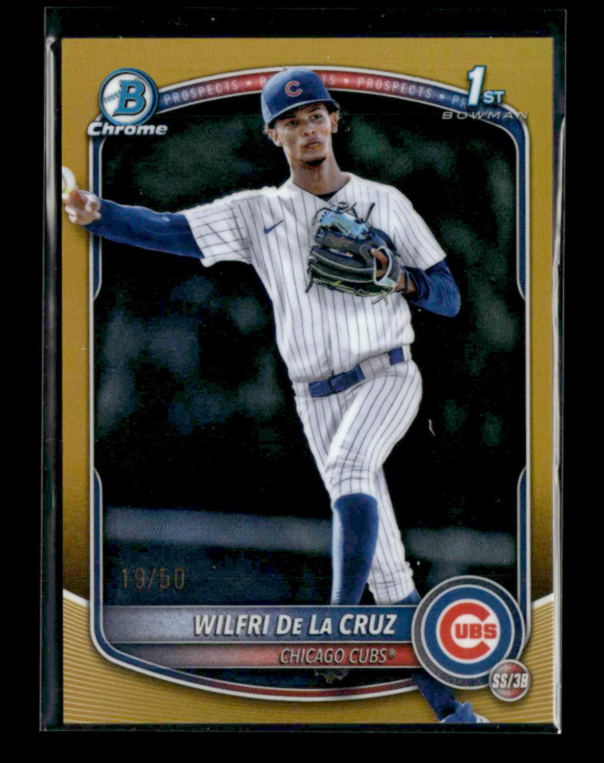 Wilfri De La Cruz 2025 Topps Bowman Chrome Prospects 1st Gold 19/50 [xd