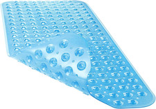 Bath and Shower Safety Mat 40 x 16 Inch, Non-Slip with Suction Cups and Drain Ho