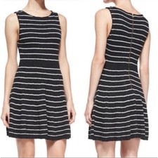 Alice + Olivia Monah Striped Metallic Sleeveless Wool Blend Sweater Dress