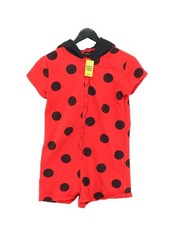Topshop Women's Playsuit S Red Polkadot Cotton with Polyester Playsuit