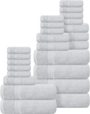 24 Pack Cotton Towel Set, Contains 6 Bath Towels 27x54 inch, 6 Hand Towels 16x24