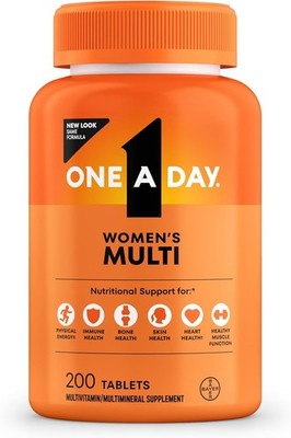 Daily Women's Vitamins with Biotin, Calcium, Iron & Zinc - 200 Ct, Allergen-Free