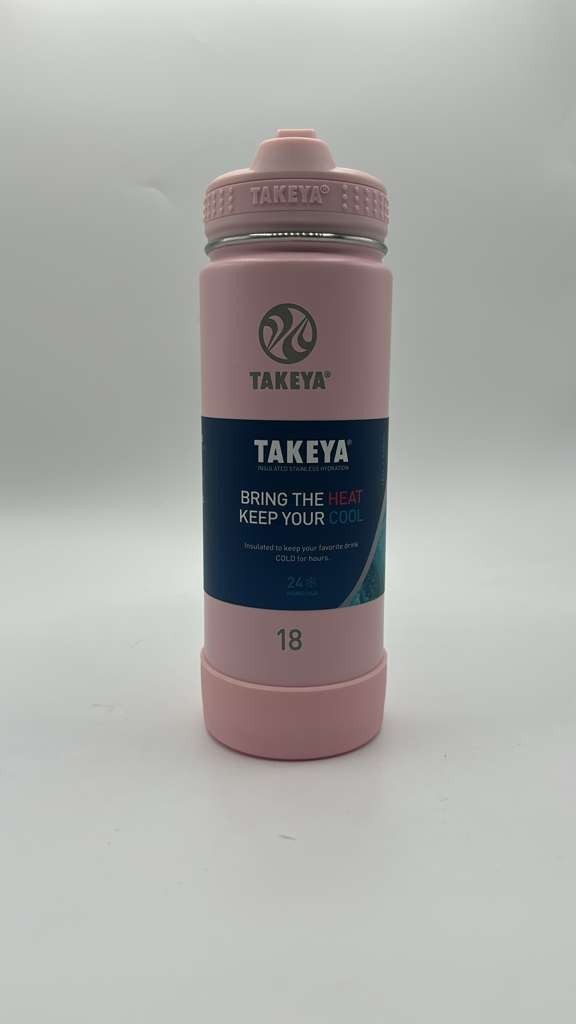 Takeya 18oz Water Bottle- Pink-Metal-lightweight