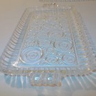 2 Vintage Anchor Hocking Bubbles Colonial Lady Circles Snack Tray 10"x6" 1 chip — photo 8