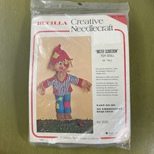 Vintage Bucilla Mister Scarecrow Stuffed Doll Sewing Kit 26  New Complete