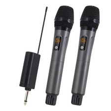 Hridz rechargeable UHF Microphones dual channel wireless mics system for perform