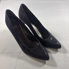 Stuart Weitzman Pinot Evening Pump Navy Blue Women’s Size 10 Leather Sole Worn