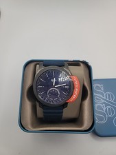Rare Fossil Hybrid Smartwatch FTW1195 Quartz Blue-Grey New Battery Installed