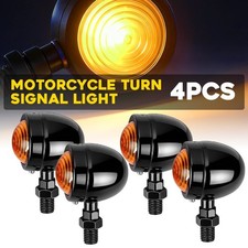 Black/Chrome Motorcycle Indicator Motorbike Turn Signal Light Bullet Amber M10