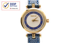 Vintage 1990s [NEAR MINT] GUCCI 2000M White Blue Dial Quartz Women's Watch