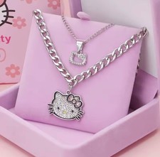Two piece hello kitty necklace set