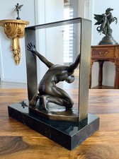 Bronzefigur Mann Skulptur Athlet Figur Antik Stil Kunstfigur Bronze Deko Neu