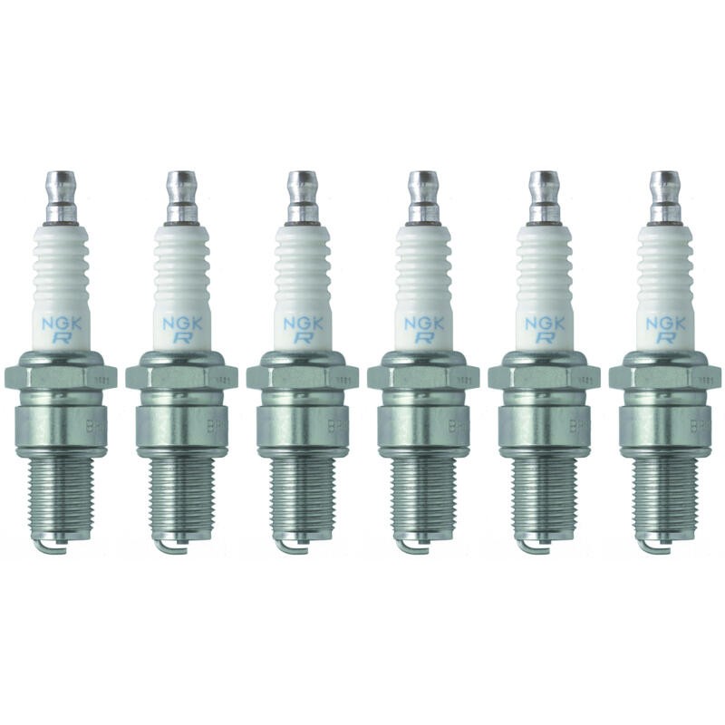 NGK Spark Plug 5722 6-PACK BR9ES 14mm Copper Core Nickel, Flat Seat, HR 9